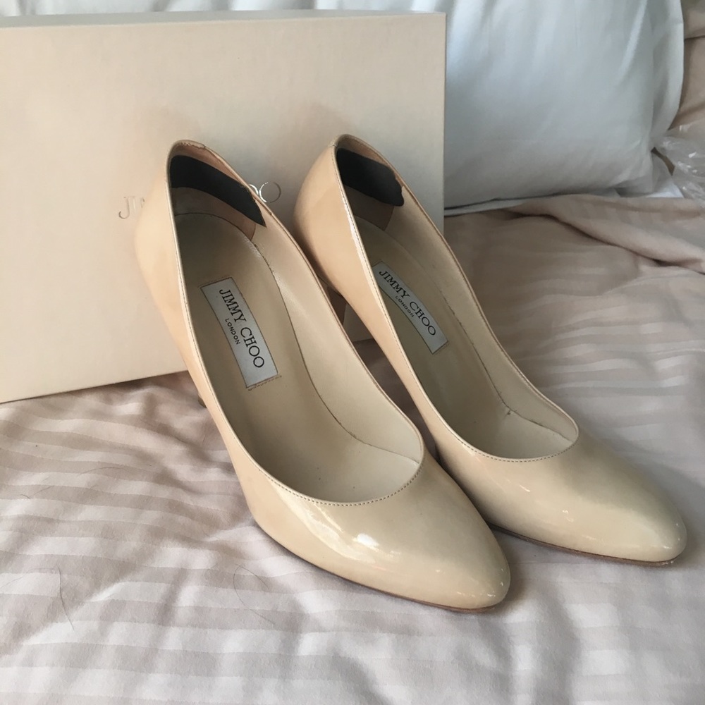 Nude Patent Jimmy Choos - EUC Size 40